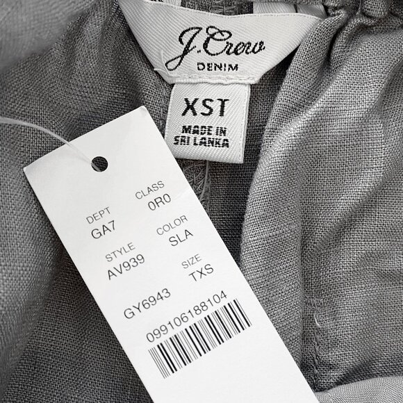 NWT J. Crew Linen Seaside Wide Leg Tie Waist Pants - Slate Gray | XS - Picture 6 of 7